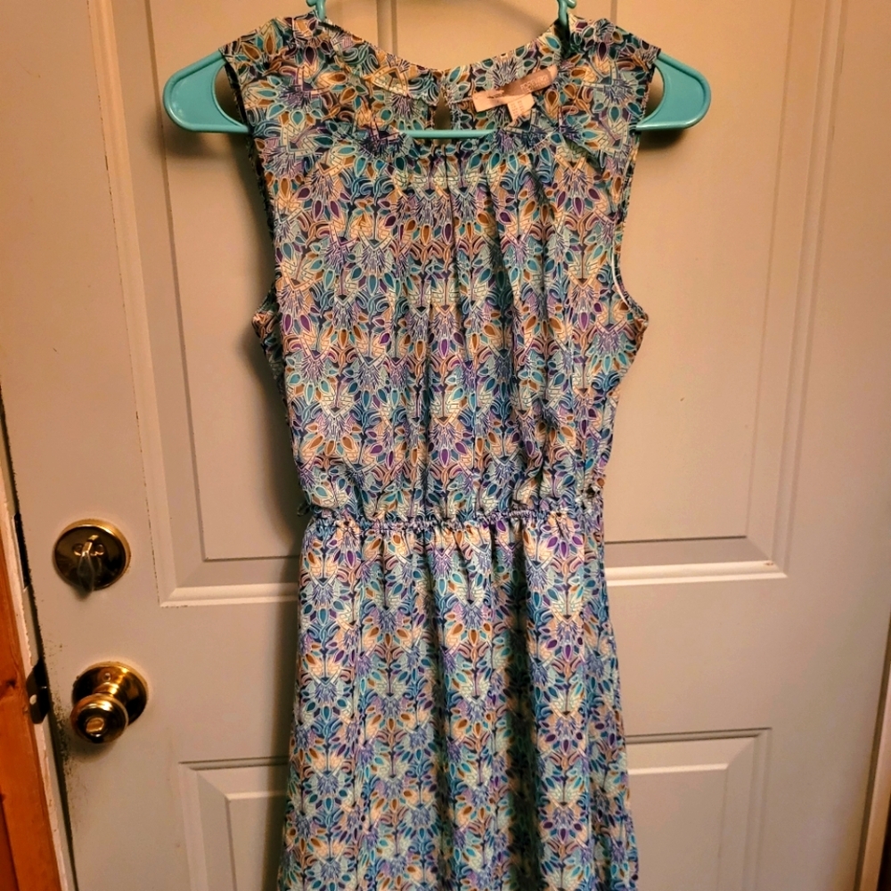 Forever 21 Sleeveless Blue Design Short Dress Junior  XS
